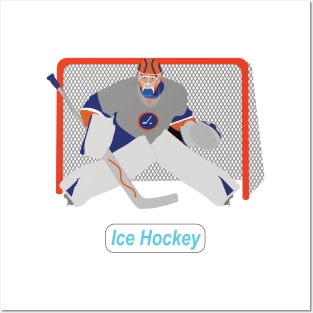 Ice hockey goalie in action Posters and Art